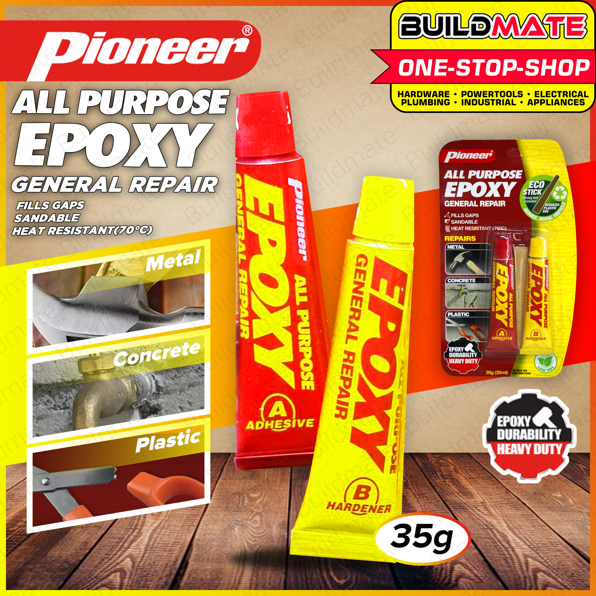 PIONEER All Purpose Epoxy 35G (20ml) Tube Adhesive & Hardener General