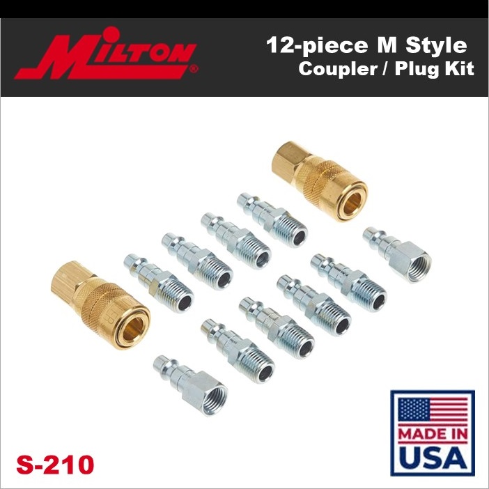 Milton 1/4 In. NPT V Style Coupler And Plug Air Tool Fitting Kit (2-Piece) S-216 - The Home Depot - Foto 3