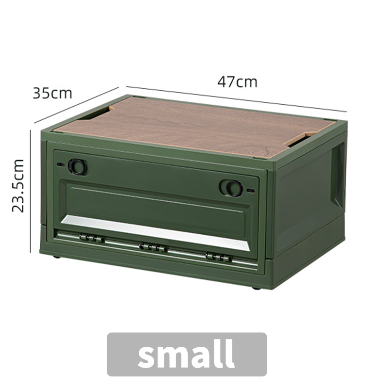 [COD] 55L Double Door Storage Box Home Organizer with Wood lid Large