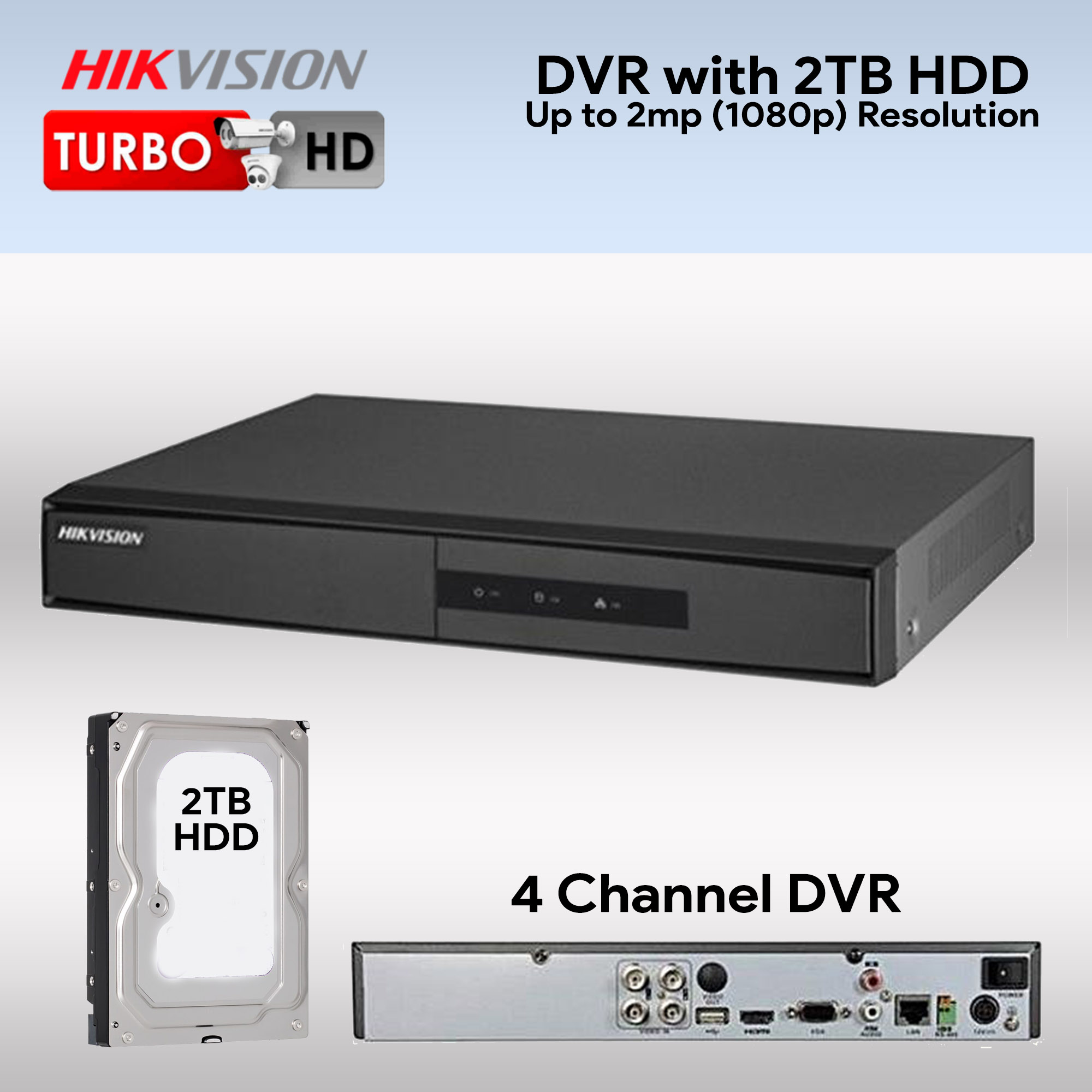 HIKVISION TURBO HD DVR CHANNEL with or w/o HDD Hard Disk (500GB