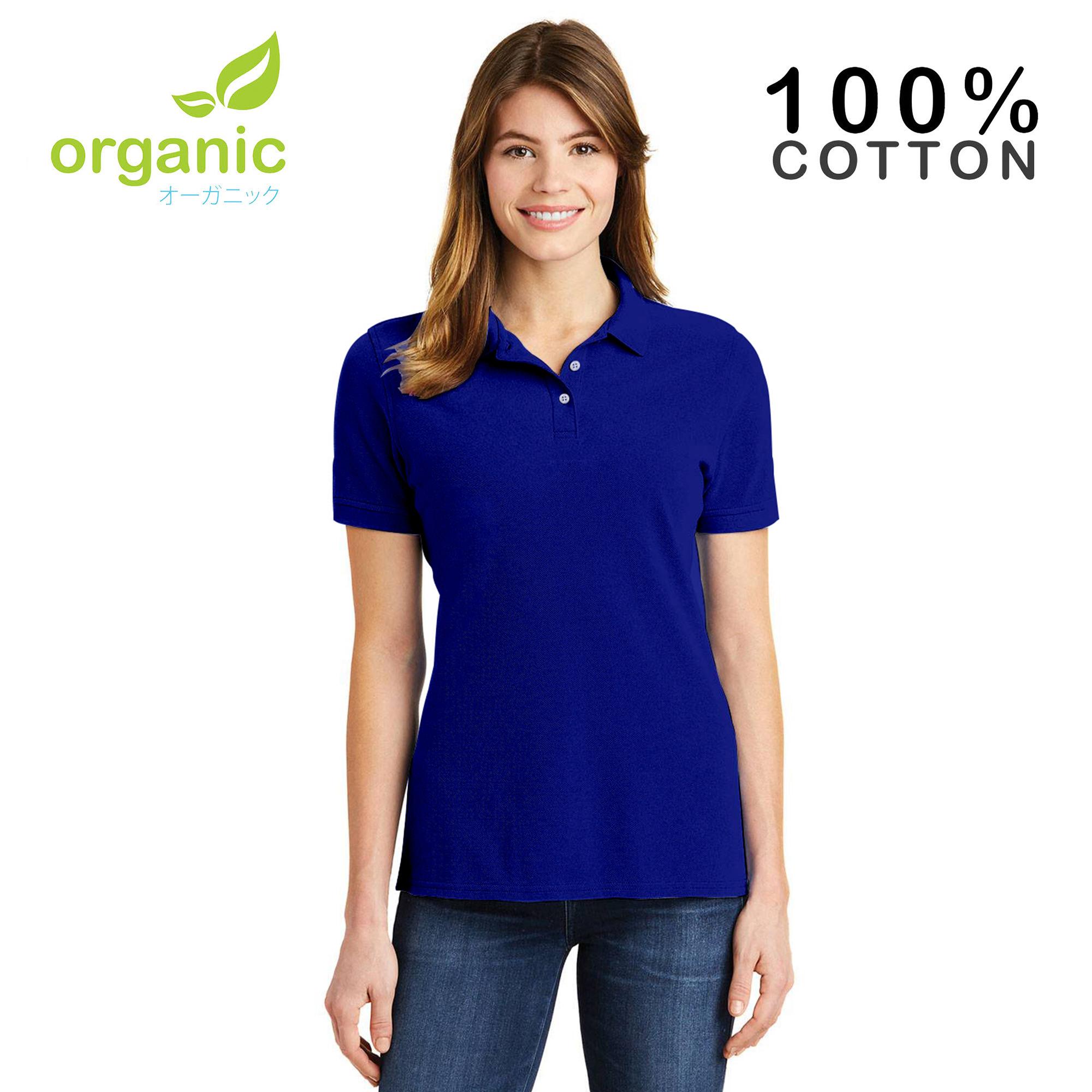 Organic Ladies Pique Polo shirt (Royal 