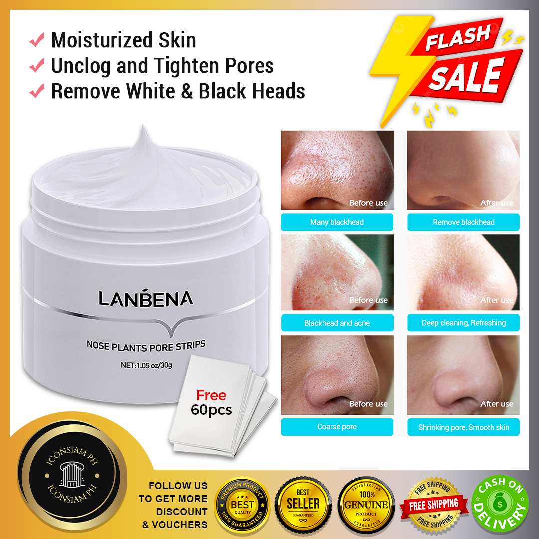 Lanbena Blackhead Whitehead Remover Strips Pore Minimizer Acne ...