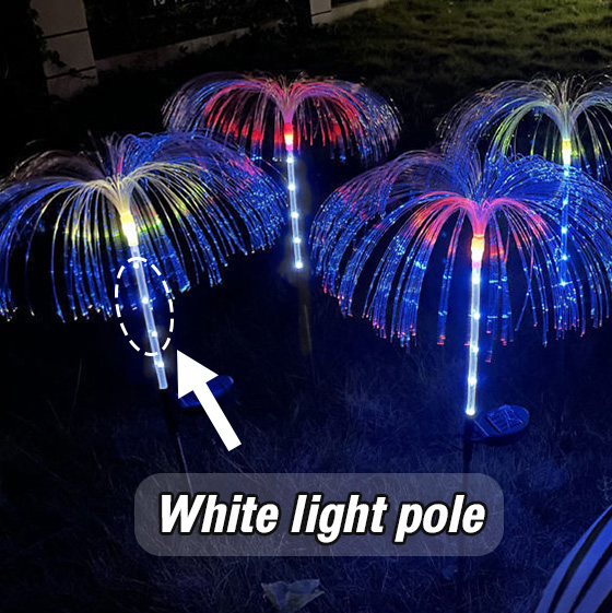 Abenkle Solar Light Outdoor Fiber Optic Jellyfish Shape Colorful Lamp ...