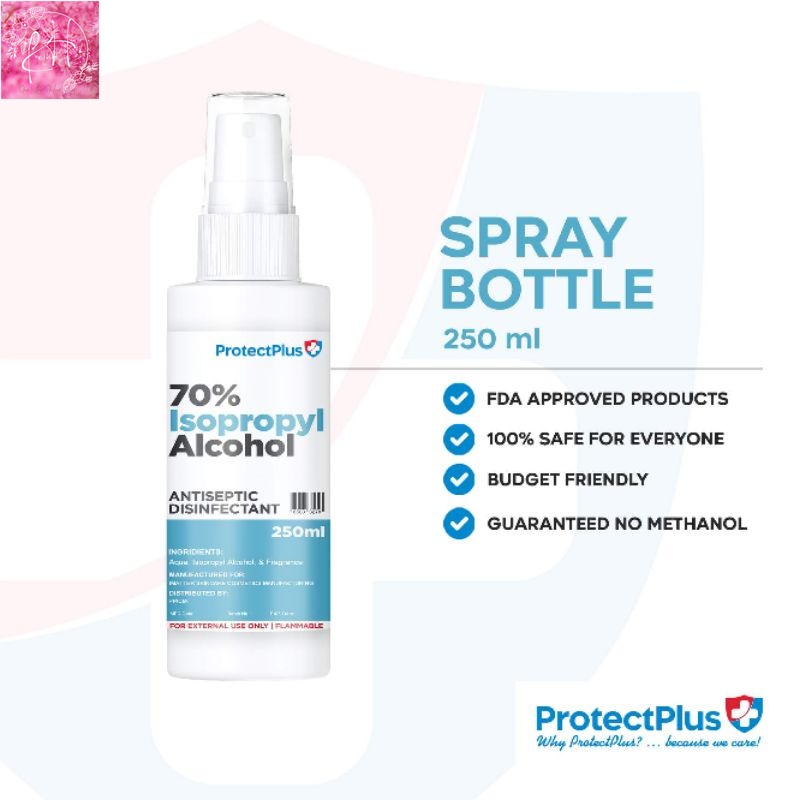 Protectplus Isopropyl Ethyl 70 Alcohol 1 Gallon 250ml Spray Bottle 1l Pump 500ml Fliptop Bottle 3477