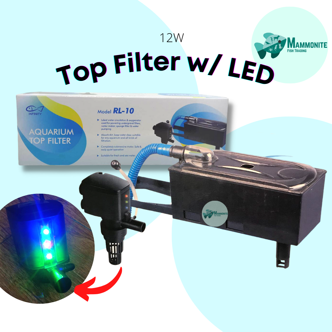 Infinity Aquarium Top Overhead Filter With LED 12 Watts RL10 For 15