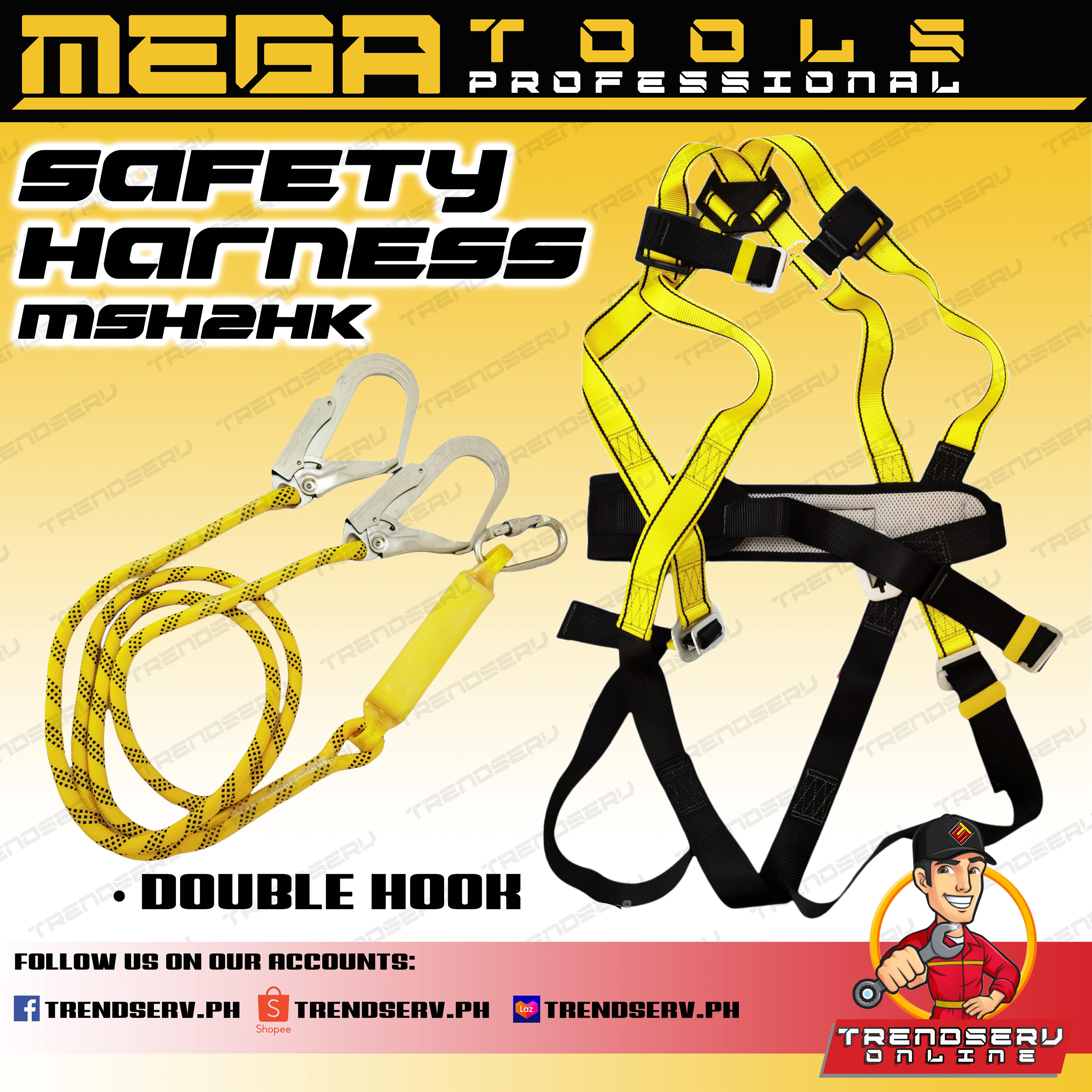MEGA SAFETY HARNESS (MSH2HK) Double Hook Lazada PH