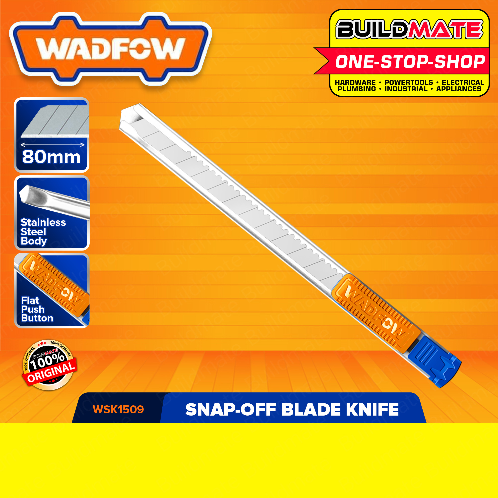 WADFOW Snapoff Blade Knife 9mmx80mm Handy Utility Knife Cutter