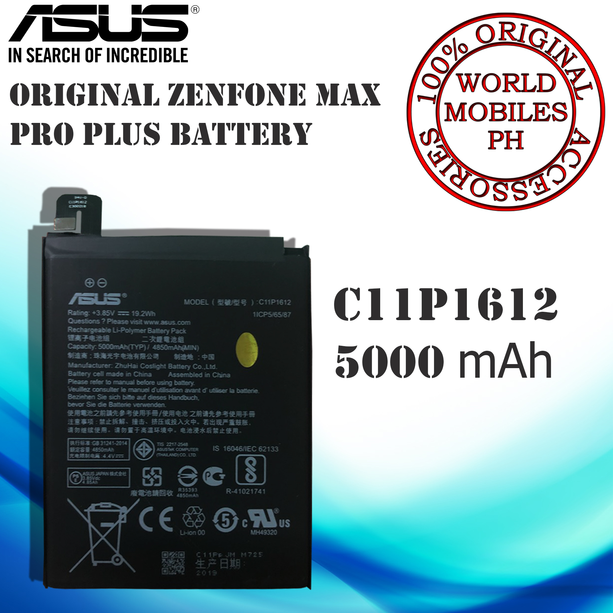 Original Asus Zenfone 4 Max Pro Plus X001d Zc554kl 4max C11p1612 Battery Lazada Ph