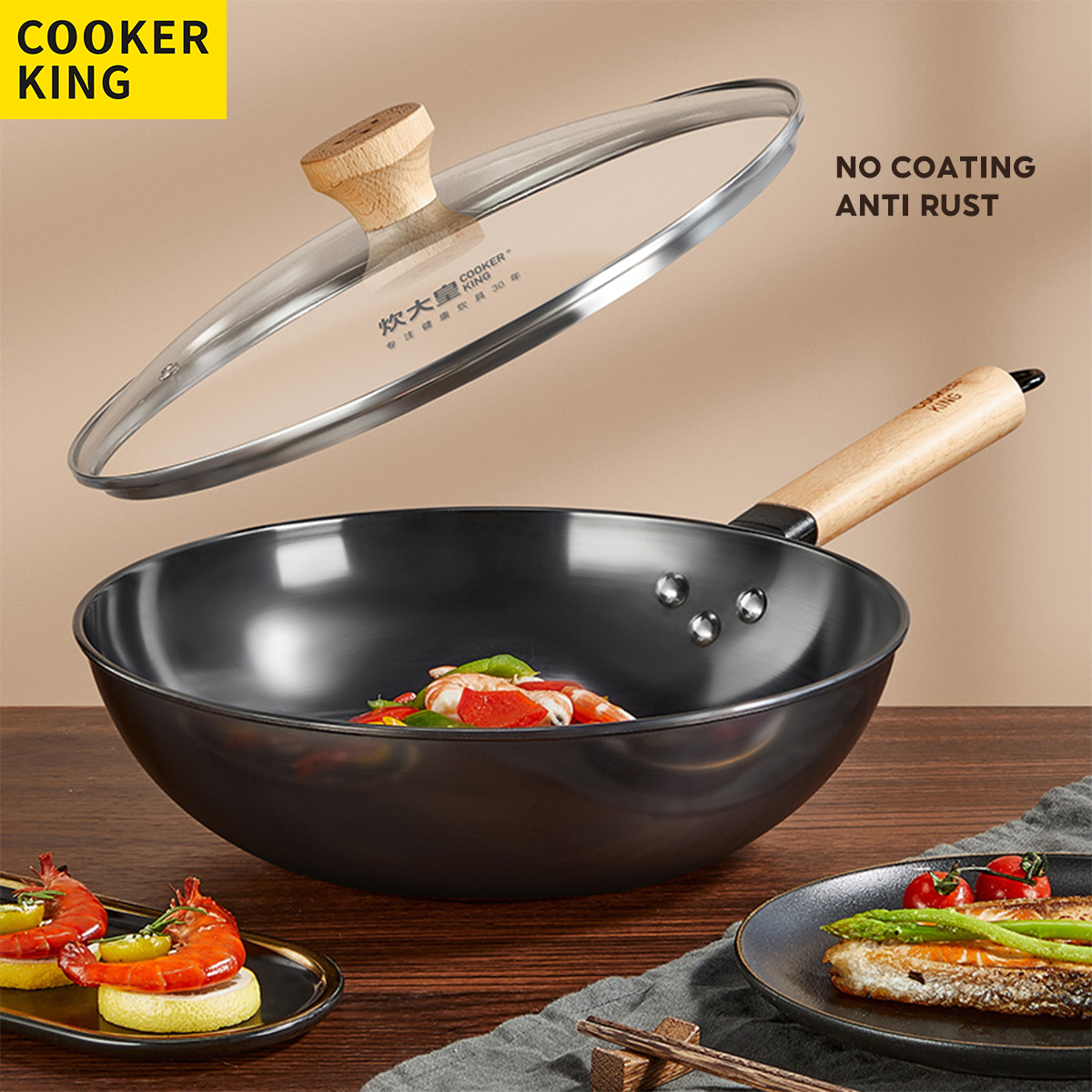 Cooker King ชุดแหวนประจําปีกระทะอลูมิเนียมหล่อไม่ติด 24 ซม. อิตาลี