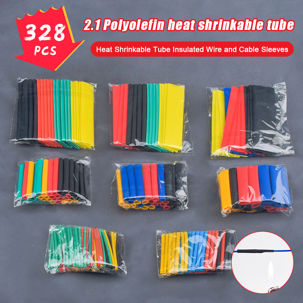 Original Aideepen 328pcs heat shrink tube for wire wrap tube shrinkable