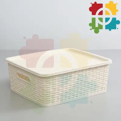 Zooey Rattan Eco Tray Basket Medium Cream