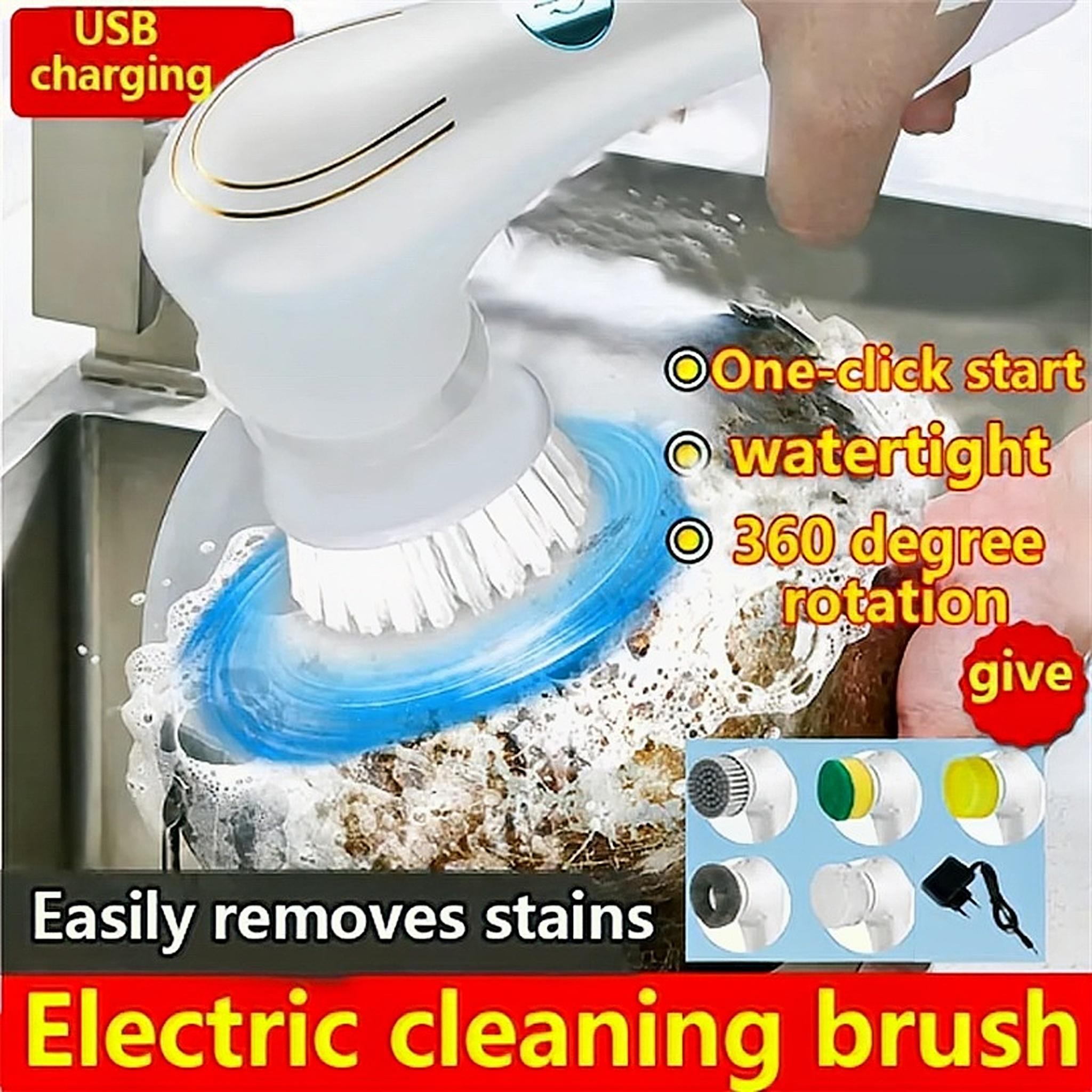 Kitchen Electric Cleaning Brush Multifunctional USB Charging for Bathroom  Toilet Scrubber Household Cleaning Brush Drill Brush