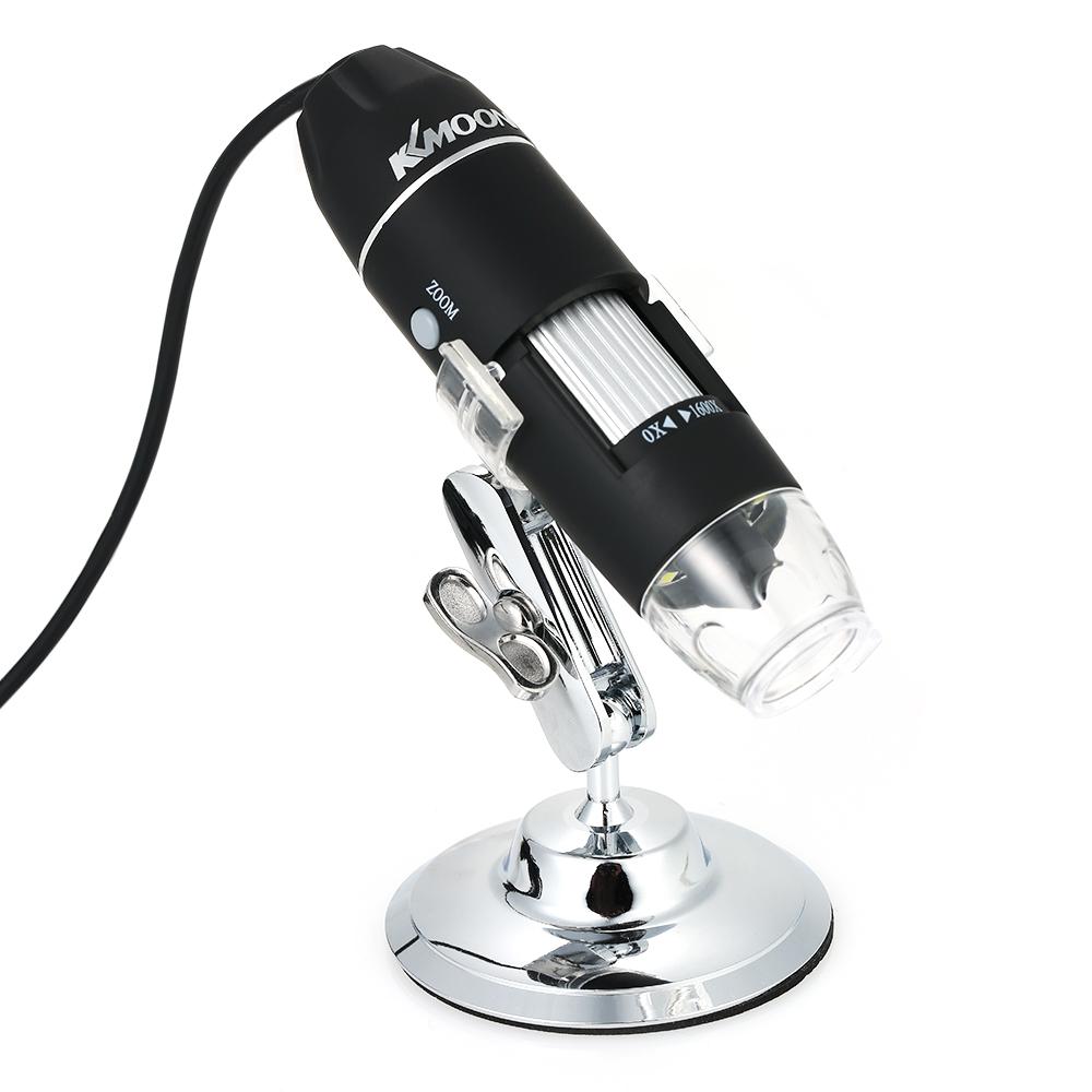 KKmoon 1600X Magnification USB Digital Microscope with OTG Function Endoscope 8-LED Light Magnifying Glass Magnifier with Stand