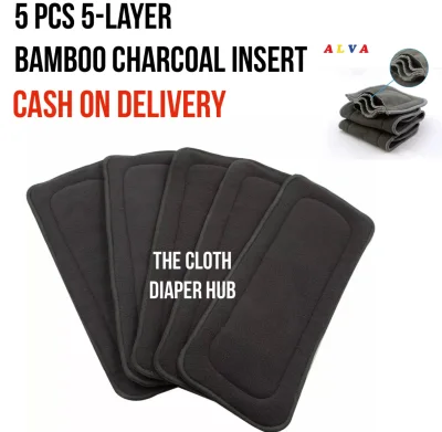 5 Pieces High Quality Bamboo Charcoal 5-Layer Inserts for baby cloth diaper now available