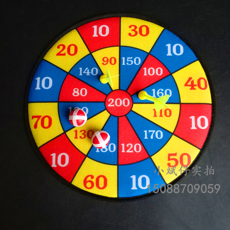 Children's toy flannel sticky ball safety darts set throwing