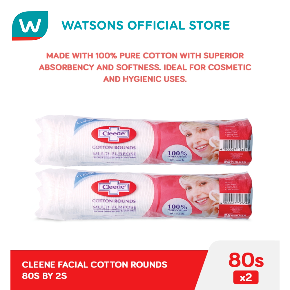 CLEENE Cotton Rounds Multi Purpose 80s x 2 packs Lazada PH