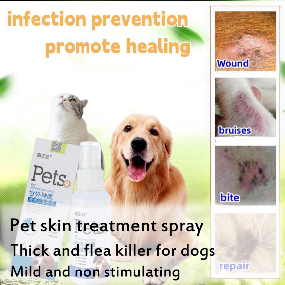 Pet Antibacterial Spray Cat and Dog Skin Itching Relief Spray ...