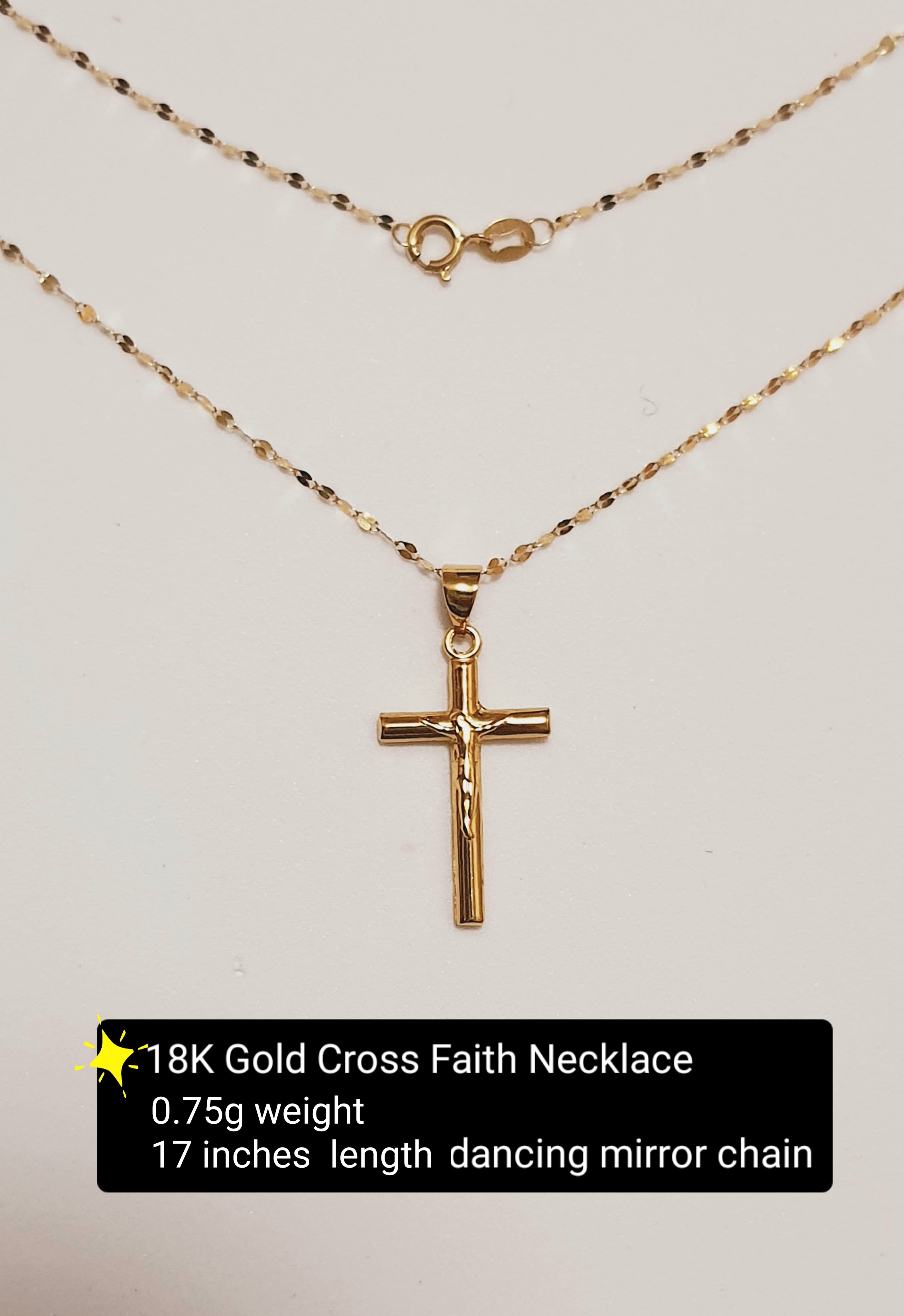 18K Yellow Gold Dancing Mirror chain 