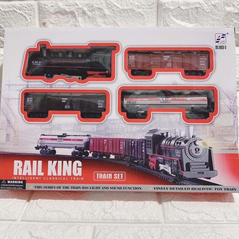 ROBY RAIL KING CLASSIC VINTAGE TRAIN WITH LIGHT AND SOUND TOY FOR KIDS