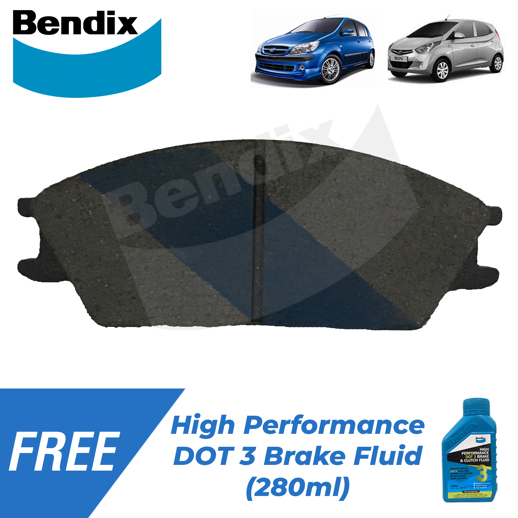 Bendix Brake Pads GCT DB1252 Front Set for Hyundai Eon 20122018, Getz