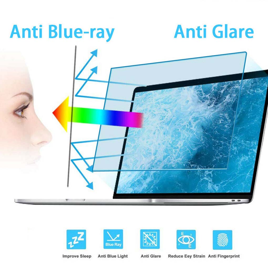 Eye Protection Blue Light Blocking& Anti Glare Screen Protector for All 15.6 with Display 16:9 Laptops 2-Pack Laptop Screen 15.6 Inch Anti Blue Light and Anti Glare Filter Screen Protector 