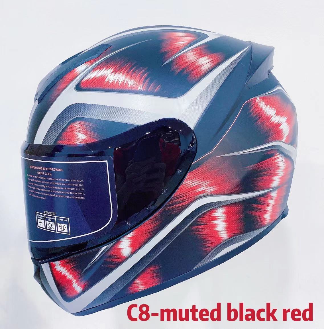 SIZE LARGE！BLACK VISOR HELMET K691AC8 RXR Full Face Helmet With ICC