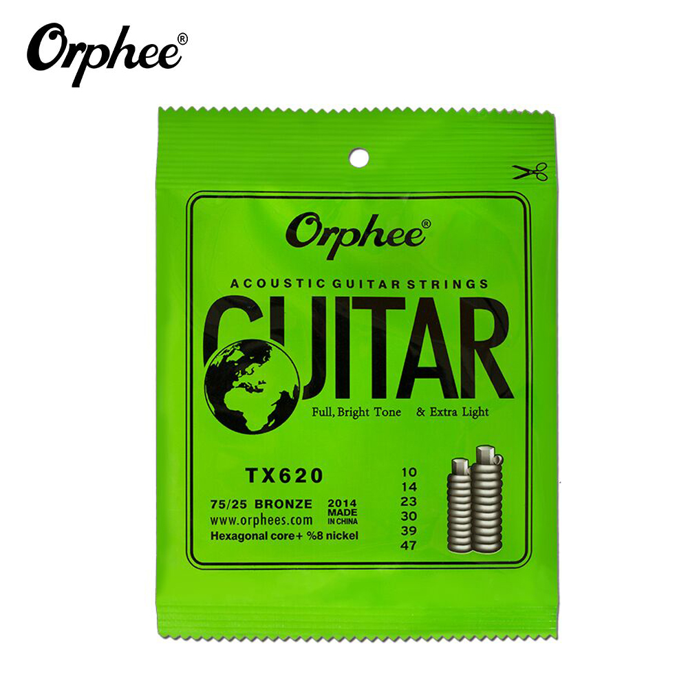 Meet Sunday Orphee TX620 6pcs Acoustic Folk Guitar String Set Phosphor Bronze Extra Light Tension