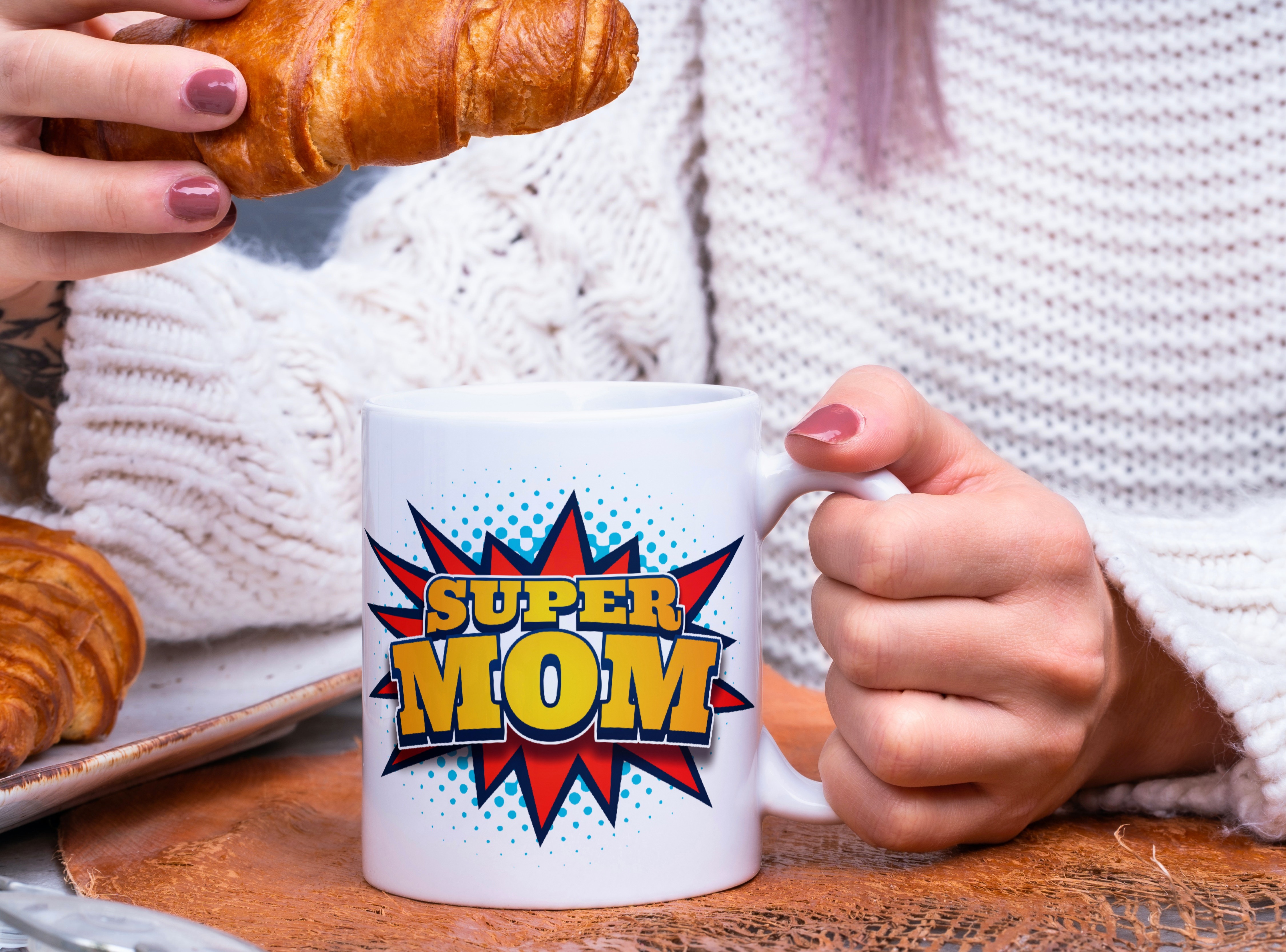 super mom emblem, super mom mug