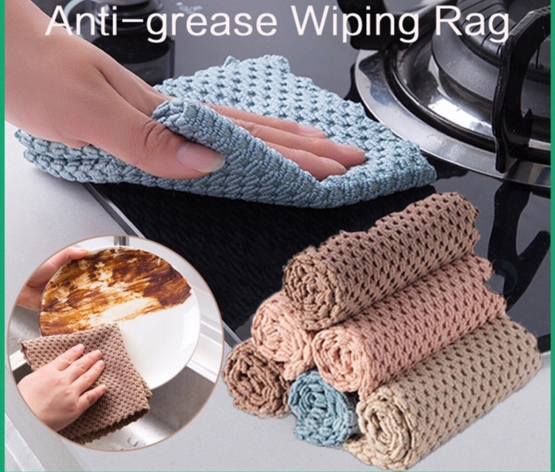 1/3/5Pcs Anti-grease Wiping Rags Kitchen Efficient Super Absorbent  Microfiber Cleaning Cloth Home Washing Dish Kitchen Cleaning Towel