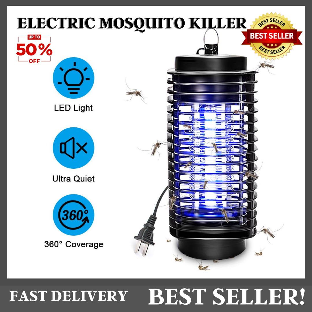 Muhoop Electronic Mosquito Killer Lamp,Bug Zapper,Flying Insect Trap UV Light Lamp Portable Standing or Hanging for Indoor and Outdoor Use 