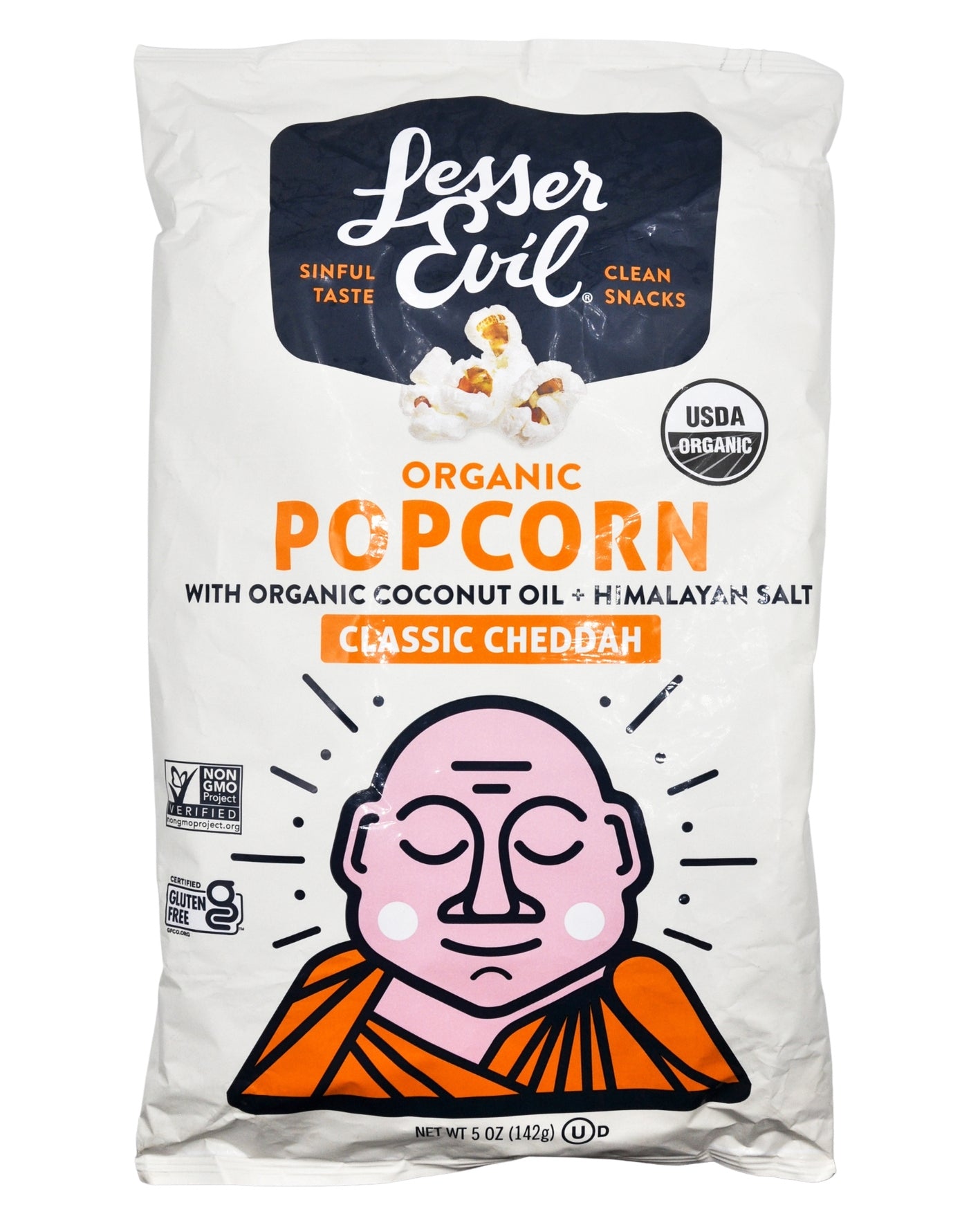 Lesser Evil Organic Popcorn Classic Cheddar (142g) Lazada PH