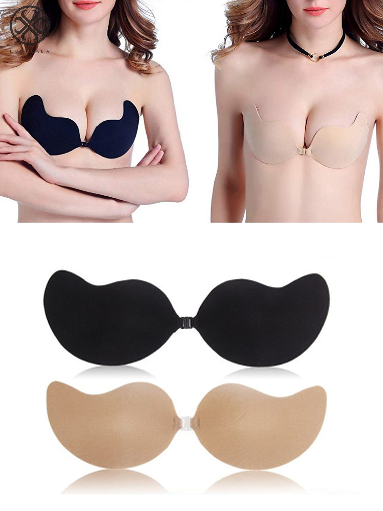 Women Push Up Silicone Mango Self Adhesive Bra Sticky Invisible Push up Silicone  Bras by JUST4U