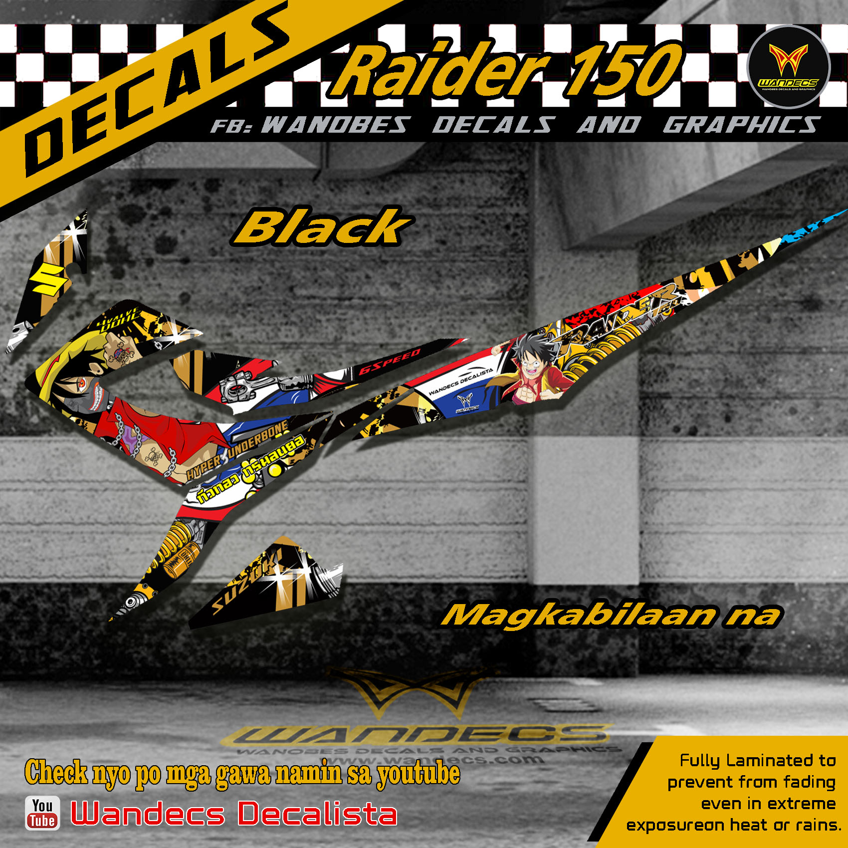 Raider 150 Decals Wandecs One Piece Lazada Ph