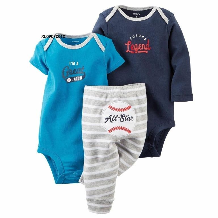 Carters Baby Boy 3-Piece Outfits HUNK or SURF DUDE hoodie shorts bodysuit NWT 