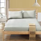 Gray 3in1 Double Size Soft Garterized Bedsheet Set - Mini Home