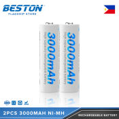 Beston Rechargeable AA Batteries - High Capacity, 3000mAh, 2pcs