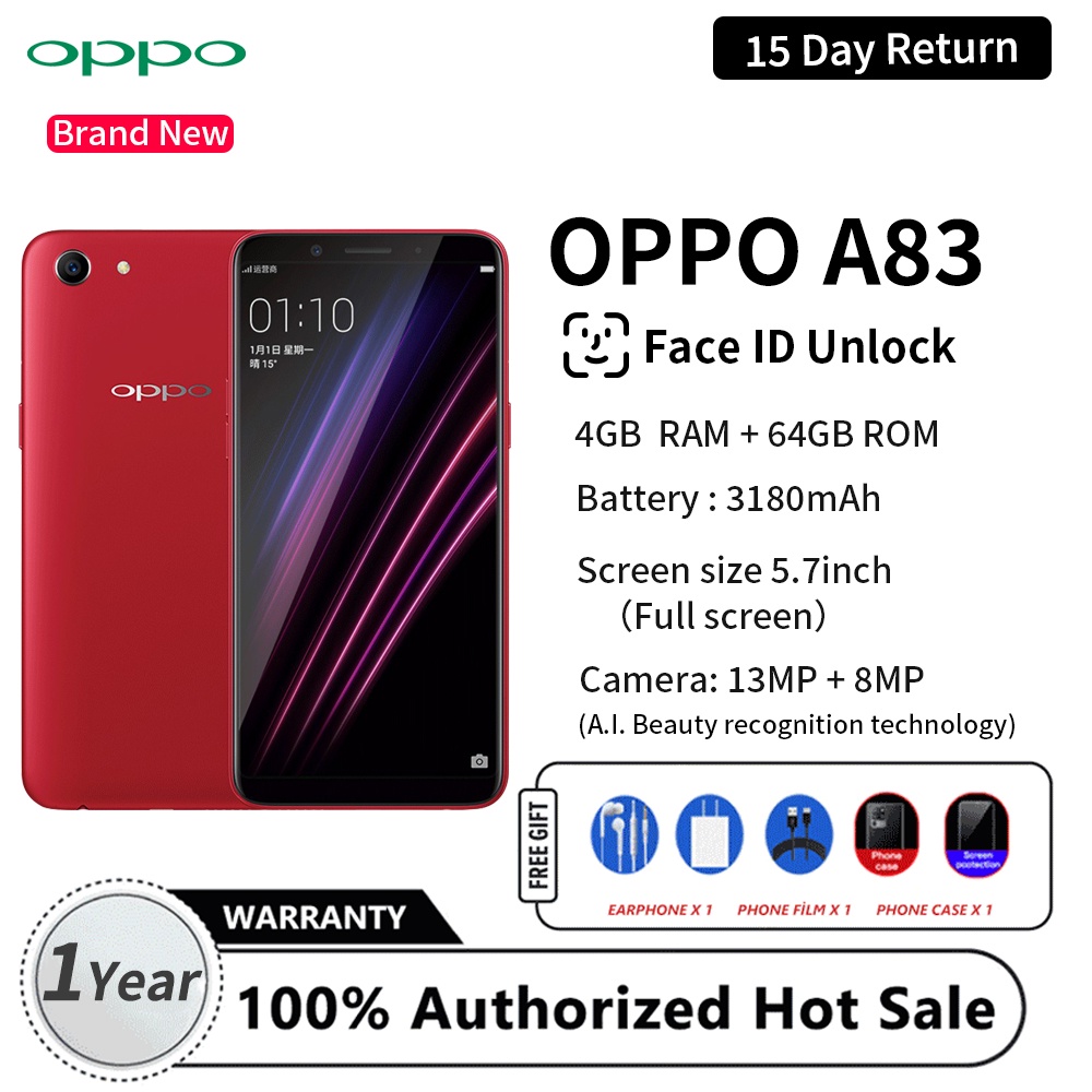 OPPO A83 RAM 4GB +64GB ROM Facial recognition unlock 5.7 inch Full