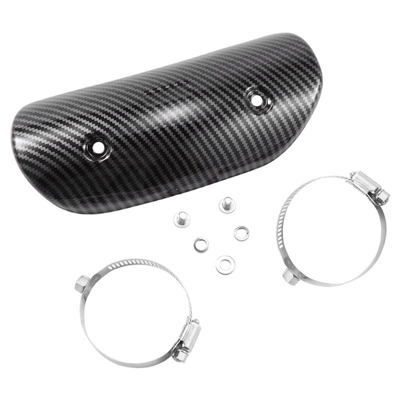 Motorcycle Exhaust Pipe Heat Shield Insulation Board, Motorcycle Protection Muffler Carbon Fiber Anti-Scalding Cover