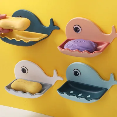 Bathroom soap rack wall-mounted shelf whale