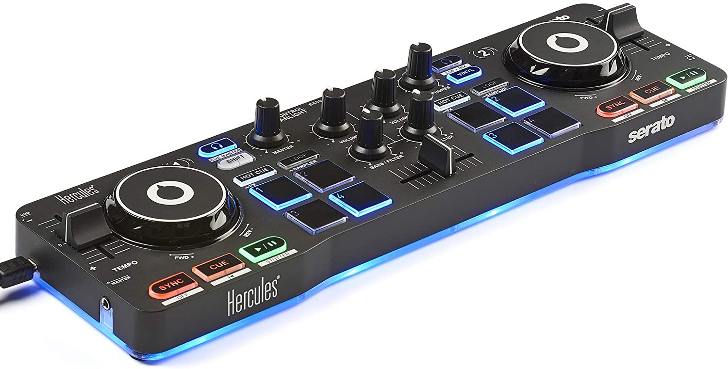 Hercules DJ DJControl Starlight Pocket USB DJ Controller with Serato
