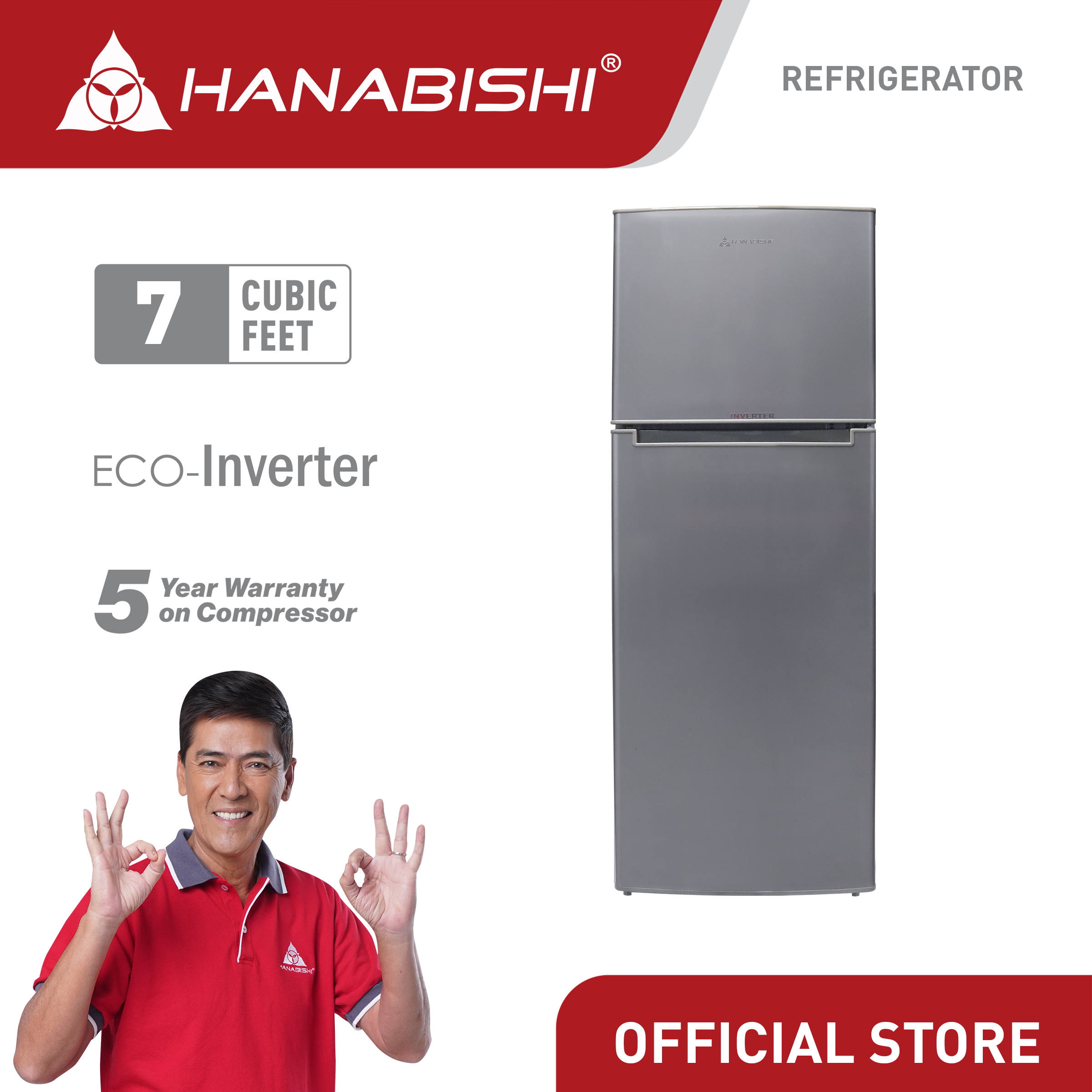 Hanabishi Doubled Door Inverter Refrigerator HADDREF70DCINV Lazada PH