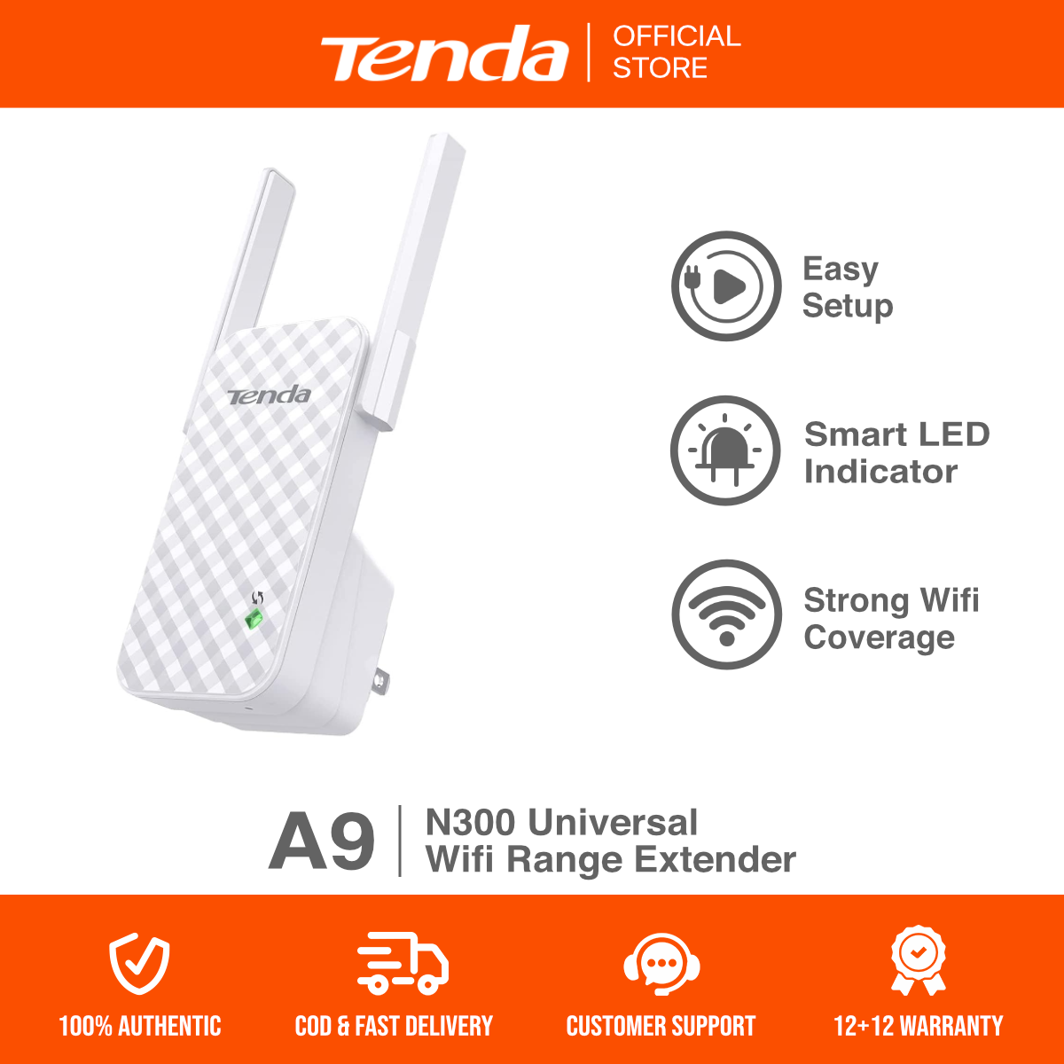 Repetidor Tenda N300 N300 Easy Setup Repetidor Wireless Tenda N300