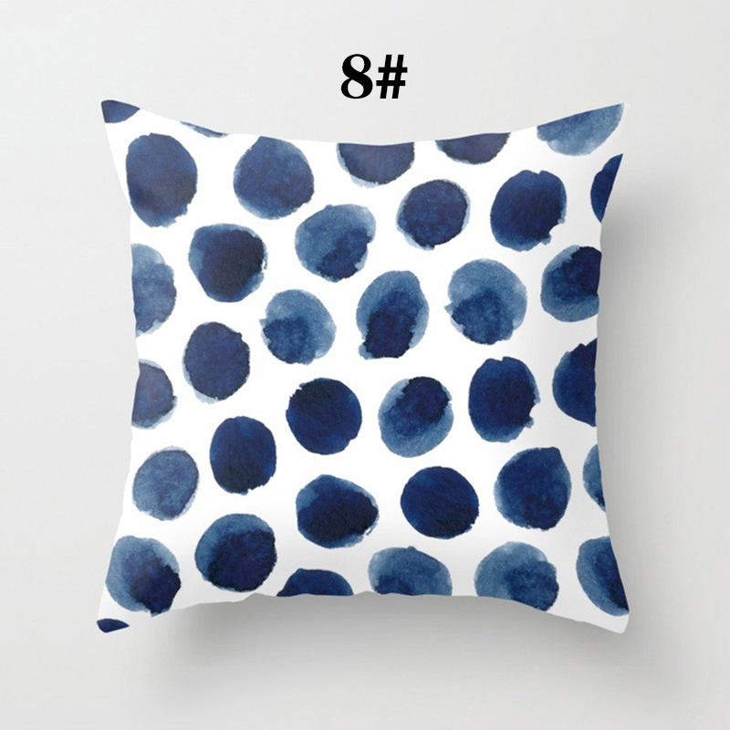 Blue 18'' Accessories Blue Cushion Car Pillow Case Throw Pillowcase Sofa Cover Polyester Protected Peach Skin Gift Comfortable