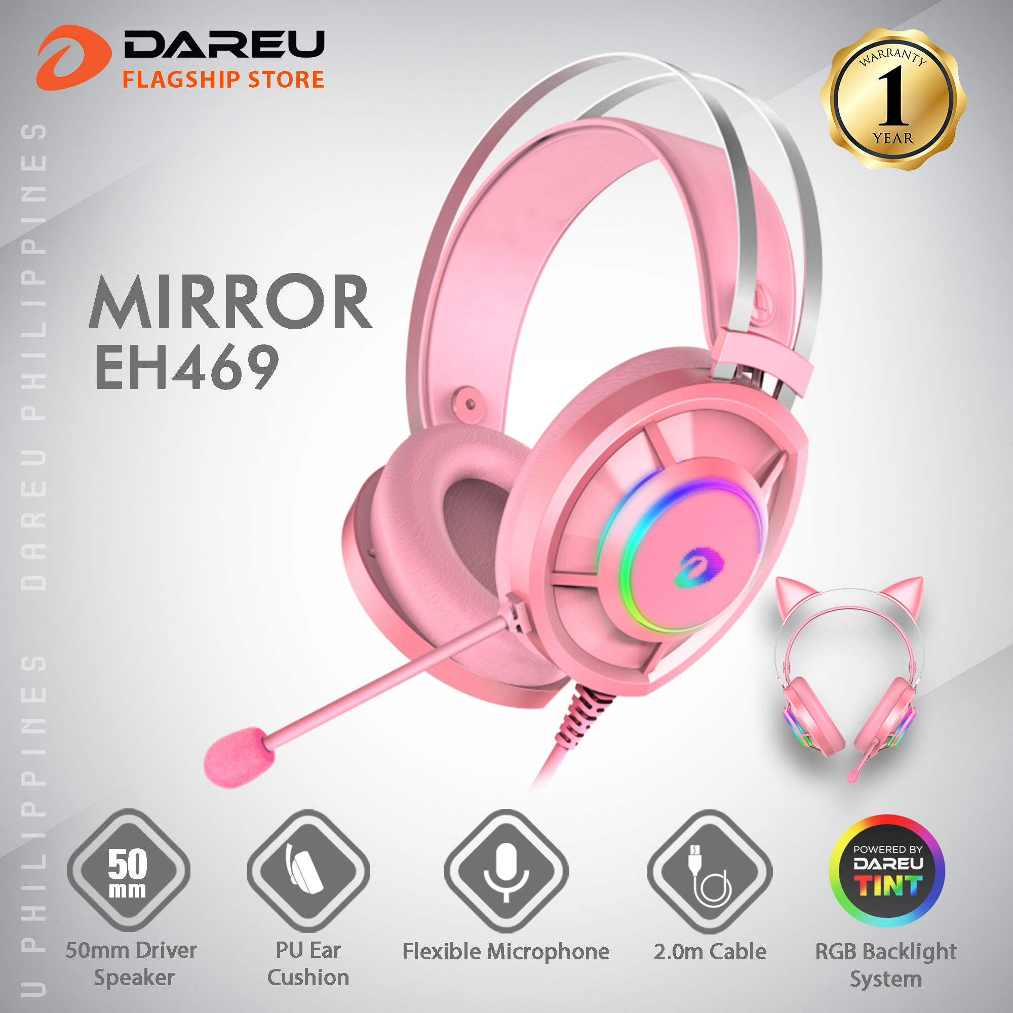 Dareu EH469 Pink Gaming Headset | Lazada PH