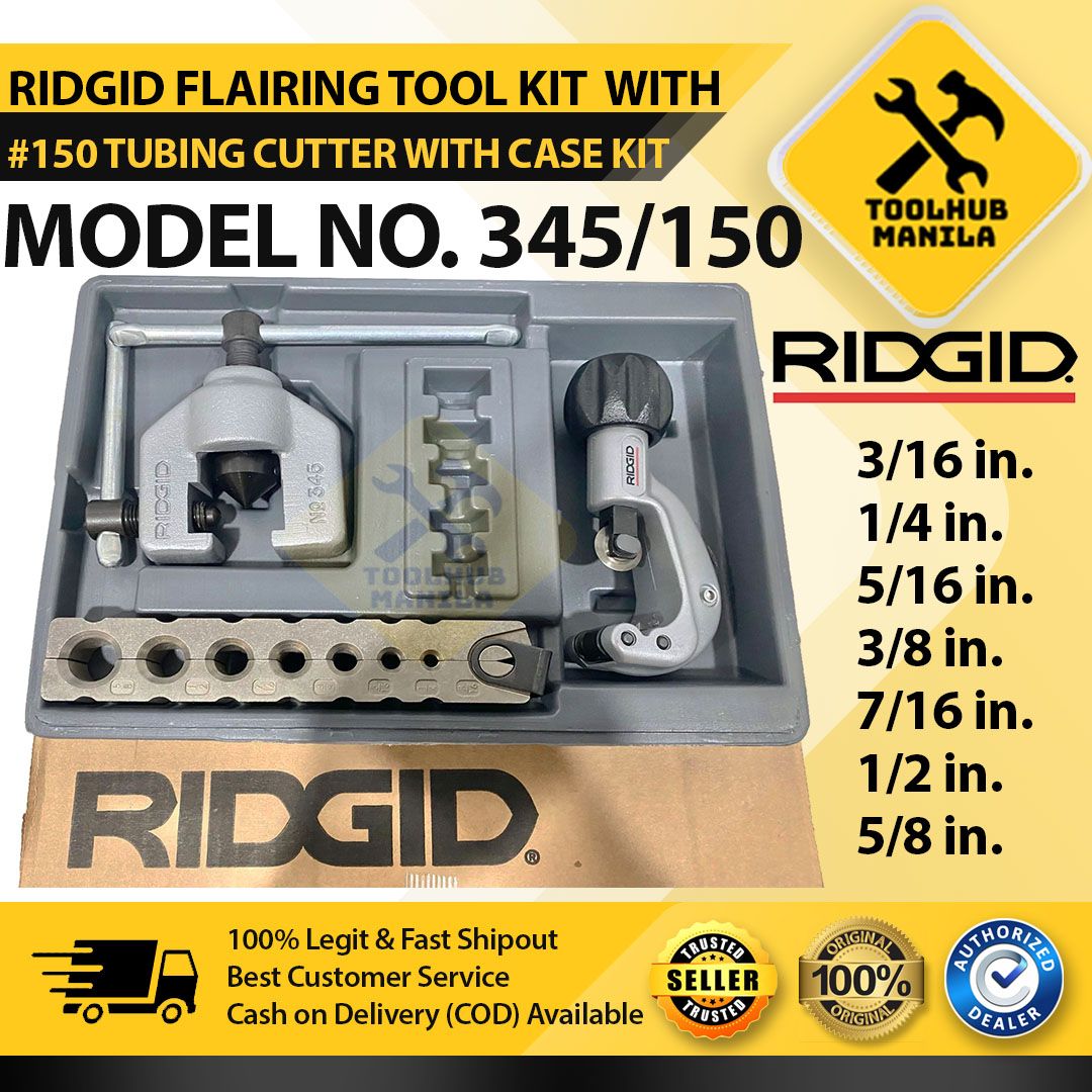 RIDGID Model 345/150 Flaring Tool Kit with #150 Tubing Cutter With