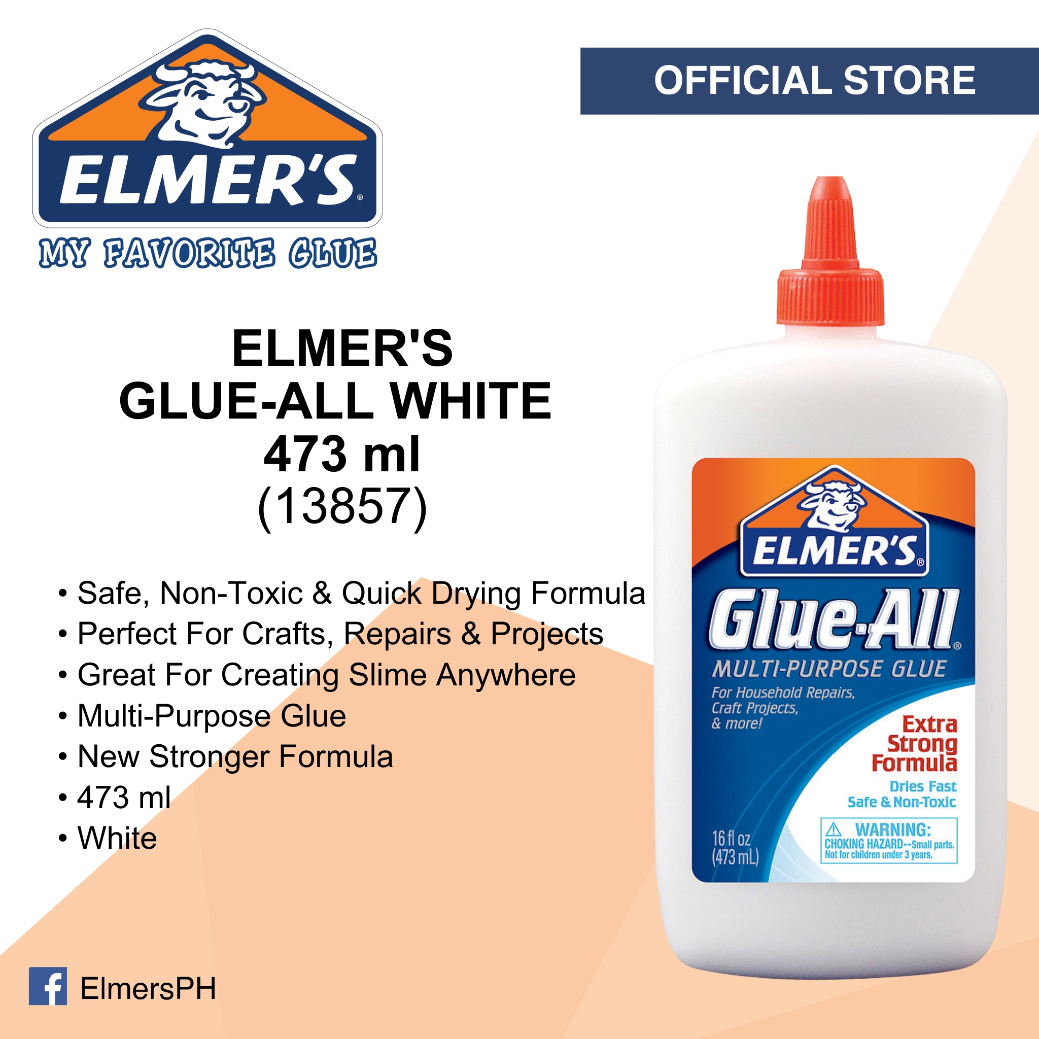 ELMER'S GlueAll White Glue 473 ml Extra Strong Formula E1321