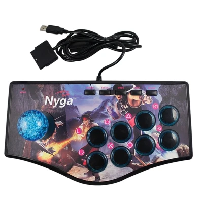 Retro Arcade Game Rocker Controller Usb Joystick For Ps2/Ps3/Pc/Android Smart Tv Built-In Vibrator Eight Direction Joystick