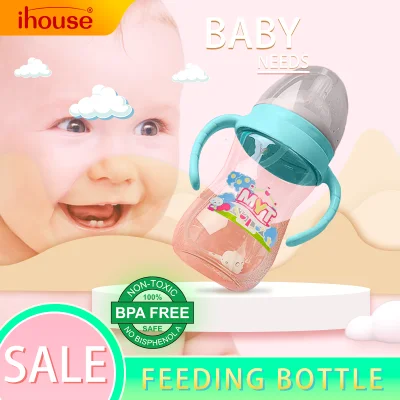 300ML 240ML 180ML Baby Infant BPA Free Milk Feeding Bottle With Anti-Slip Handle And Cup Cover Water Bottle