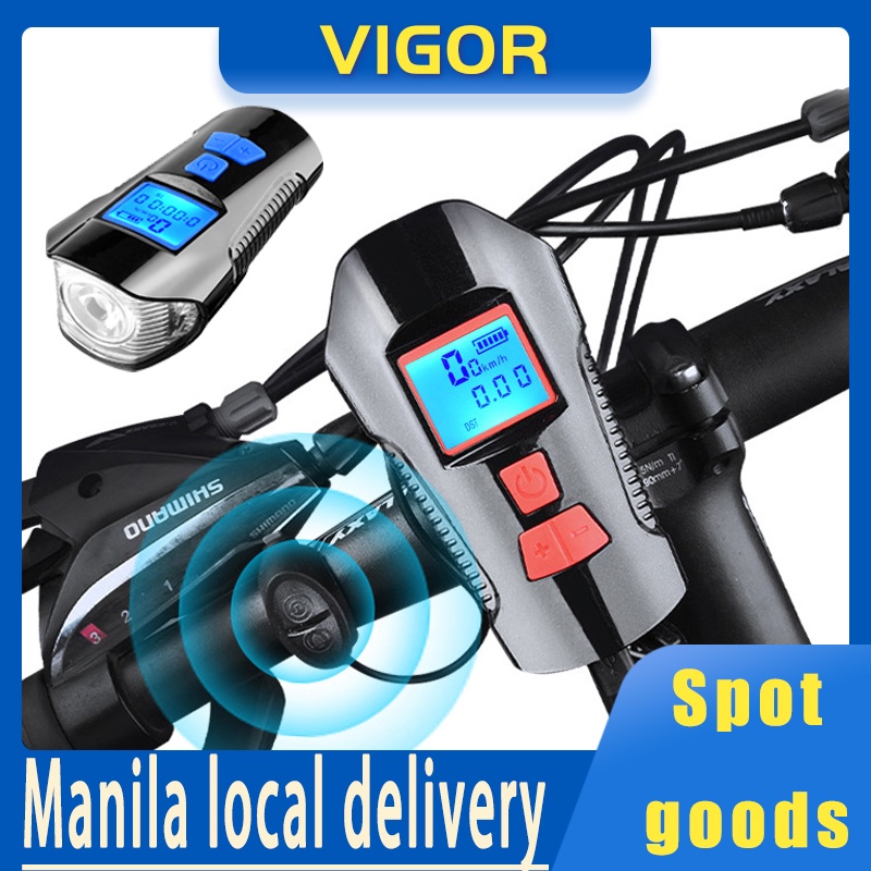 Manila Spot Bicycle Horn Light Waterproof Rechargeable with Speedometer