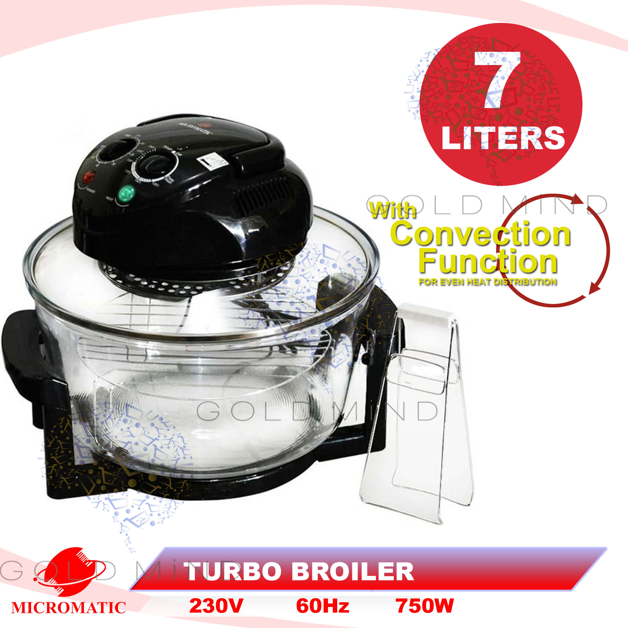 Micromatic Turbo Broiler 750WATTS (7 LITERS) Gold Mind Everyday Low